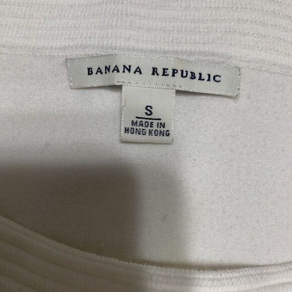 banana republic womens solid white long sleeve sweater top small - Picture 3 of 4